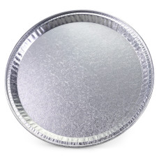 12" Flat Round Aluminum Foil Plate with Ornament (Pack of 5/10/25) – for Catering, Party Servings, Food Presentations